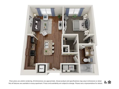 Floor plan A2.2 - 1x1