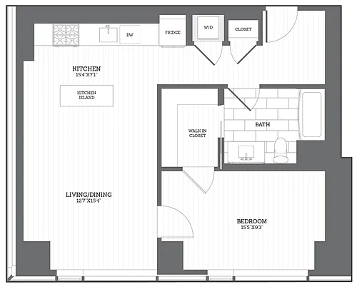 Floor plan 1 Bed/1 Bath A4
