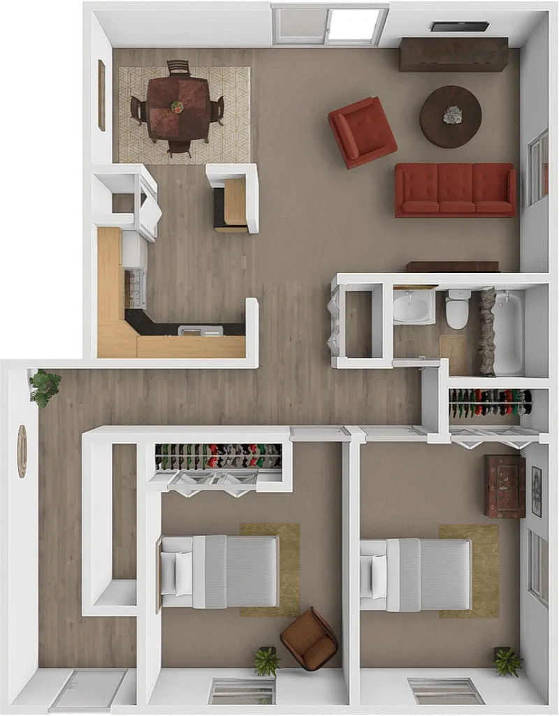 Floor plan Two bed one bath