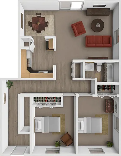 Floor plan Two bed one bath