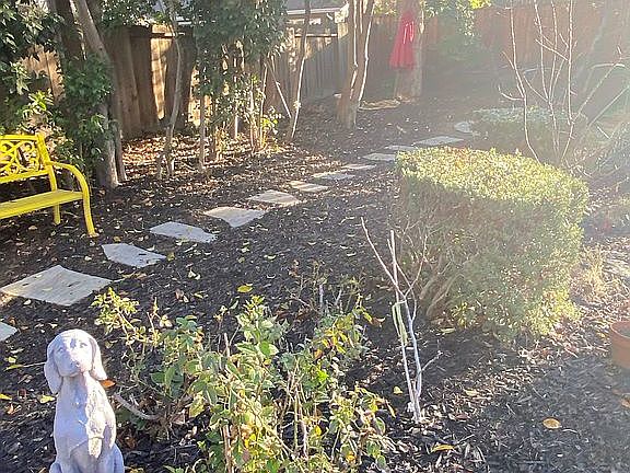 Back, left side slate path