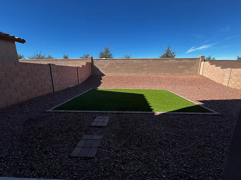 Landscaped backyard