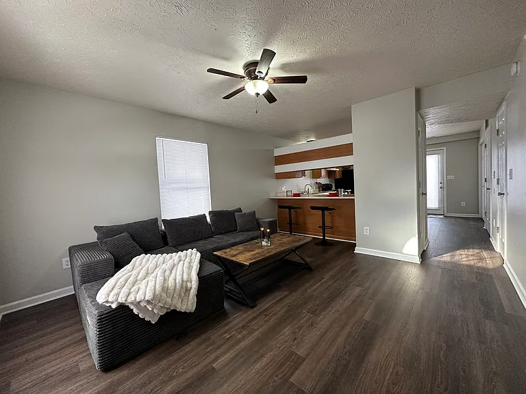 (3 Bed 1.5 Bath) Living room - Freshly painted and updated Plank flooring