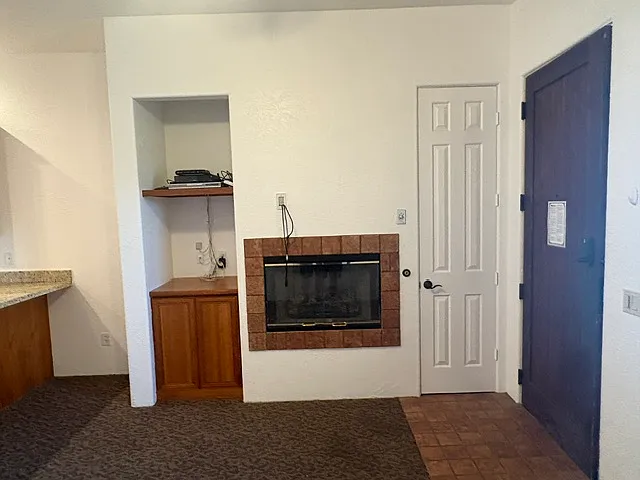 Gas wall fireplace with TV hook up