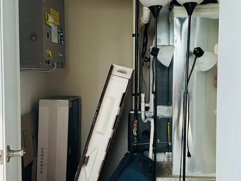 HVAC Unite with additional space for storage.