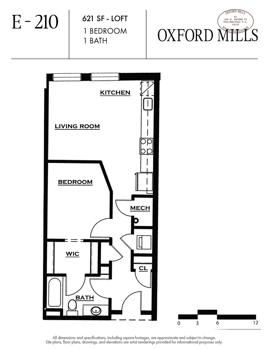 Floor plan 1 Bedroom | 1 Bathroom