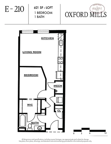 Floor plan 1 Bedroom | 1 Bathroom