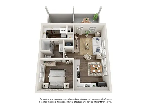 Floor plan 1 Bed Olive Twin