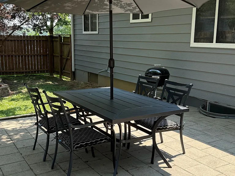 backyard dining/grill area