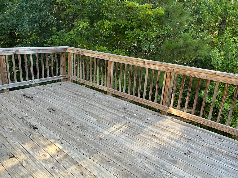 Deck backs up to woods for privacy