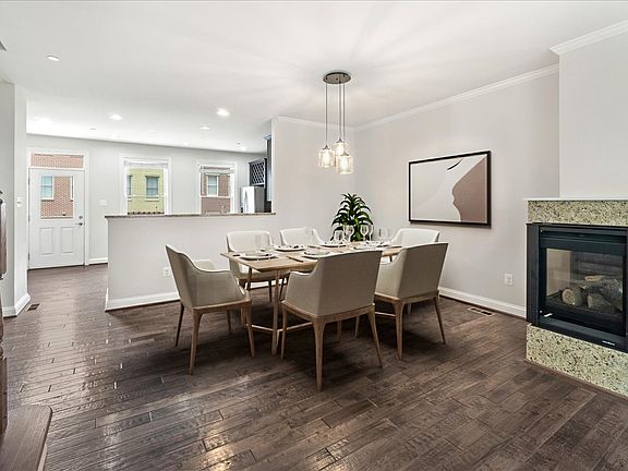 Living/Dining Room with high ceilings (Virtual Staging)