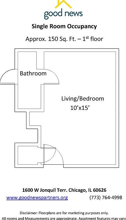 Studio, 140 sqft, $750 — Photo 2