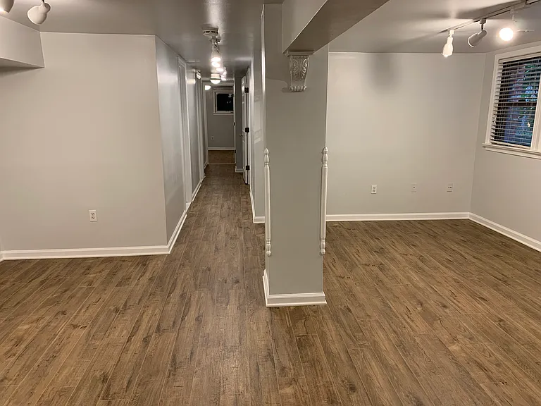 View of living room and dining room from kitchen