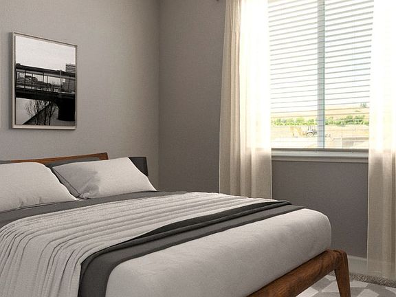 Virtually Staged Master Bedroom