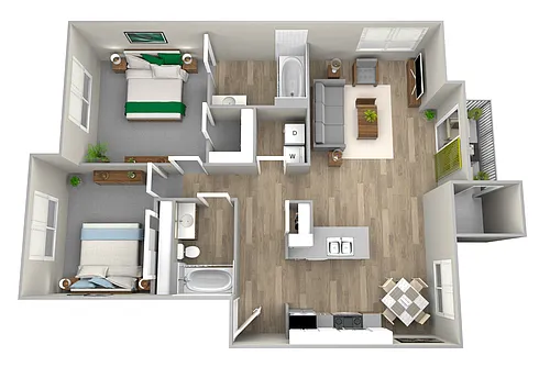 Floor plan 2 Bedroom Home