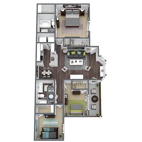 Floor plan C2: 3 Bed 2 Bath