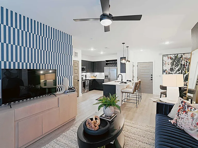 Living Room, Kitchen, & Dining Area