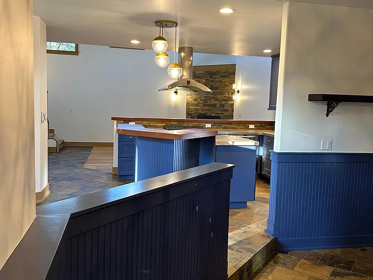 View from dining room towards kitchen and living room