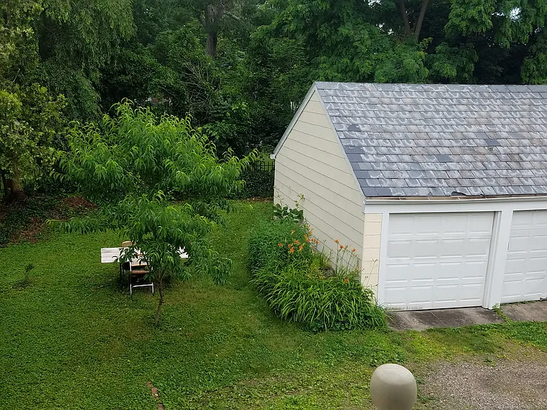 Backyard and garage