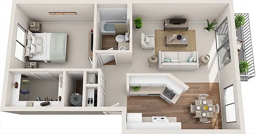 Floor plan 1x1 Summerfield