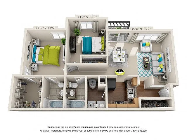 Floor plan The Highland - B2 - Newly Renovated