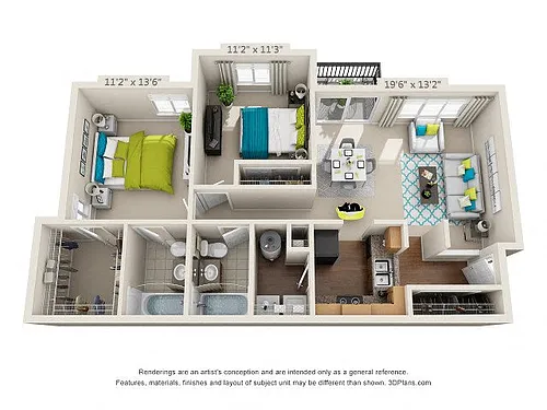 Floor plan The Highland - B2 - Newly Renovated