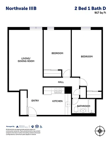Floor plan 2 Bed 1 Bath D