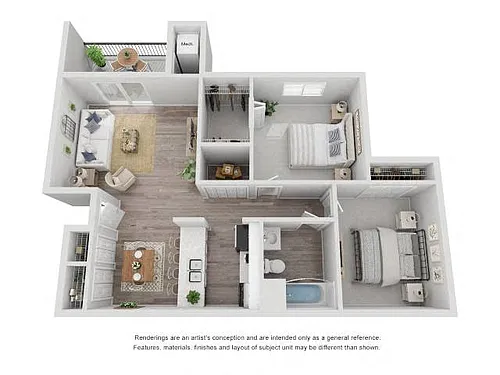 Floor plan 2 Bed | 1 Bath