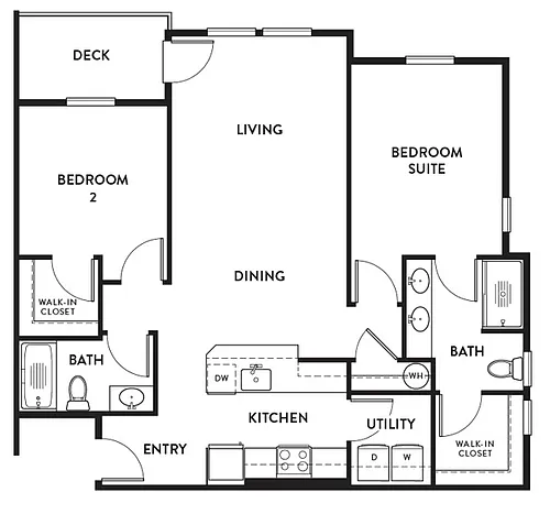 Floor plan 2 Bed 2 Bath C6