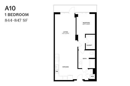 Floor plan One Bedroom A10