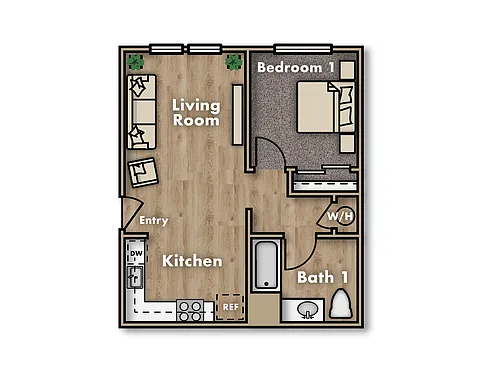 Floor plan 1-Bedroom