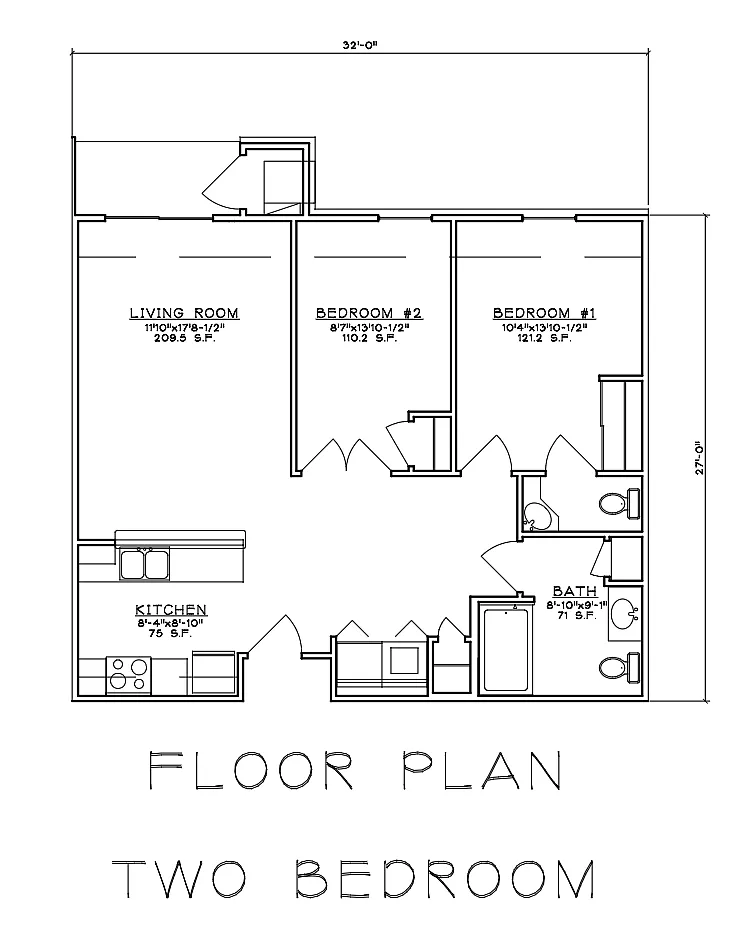 Floor plan 2 Bdrm