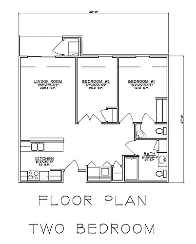 Floor plan 2 Bdrm