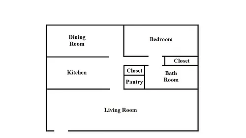 Floor plan 1 Bed 1 Bath Upstairs