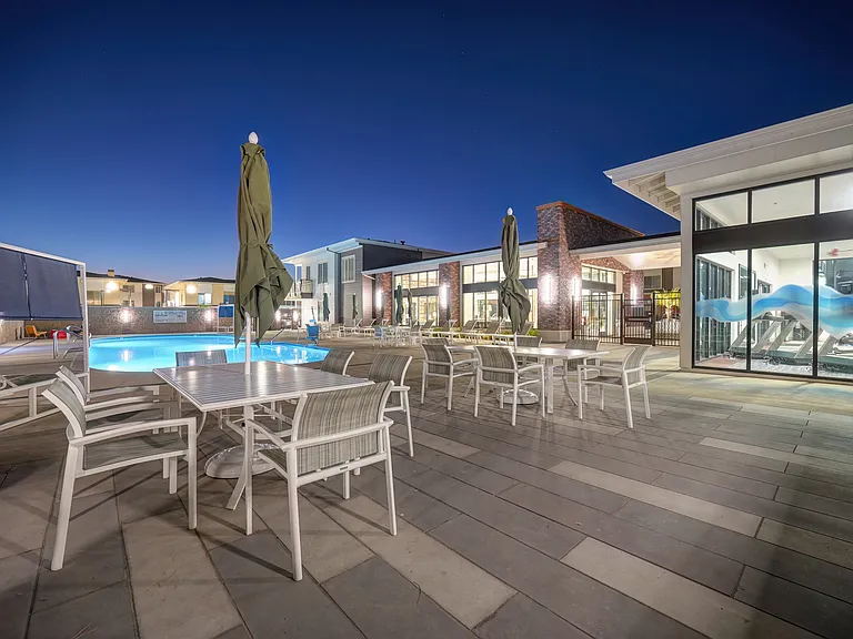 Pool Deck At Night