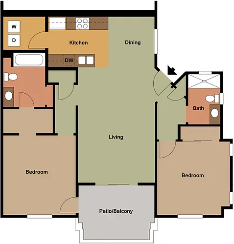 Floor plan B - Available September 30