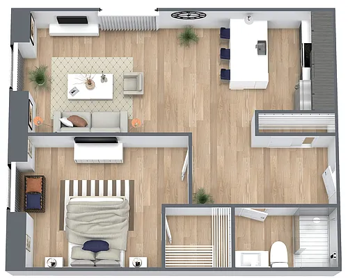 Floor plan A4: 1 Bed 1 Bath