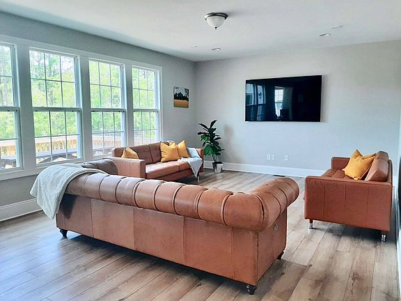 Family room overlooking backyard and deck.