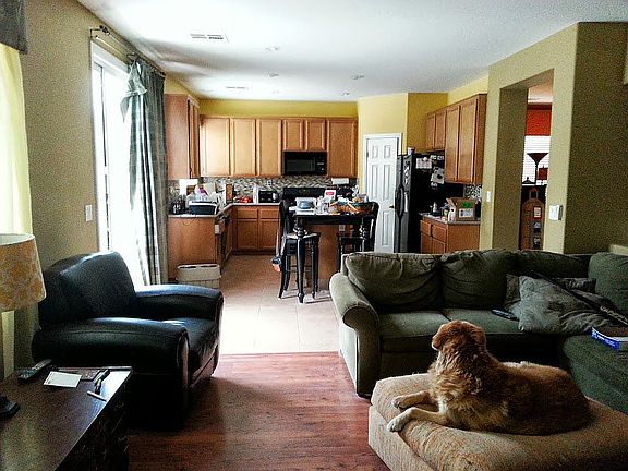 view into kitchen