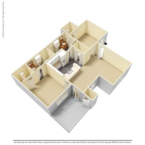 Floor plan 2 Bedroom - B2