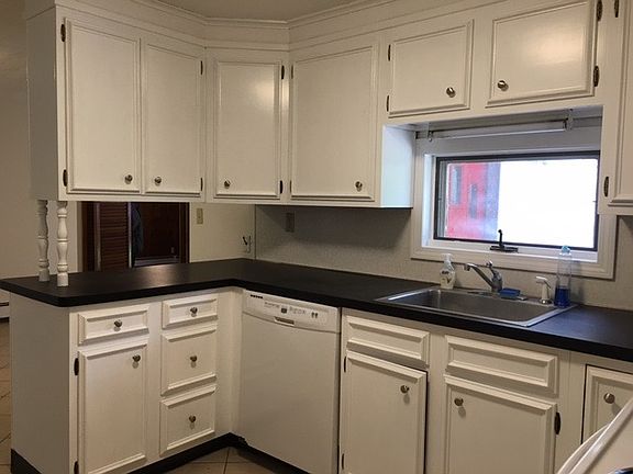 kitchen counter and cabinets