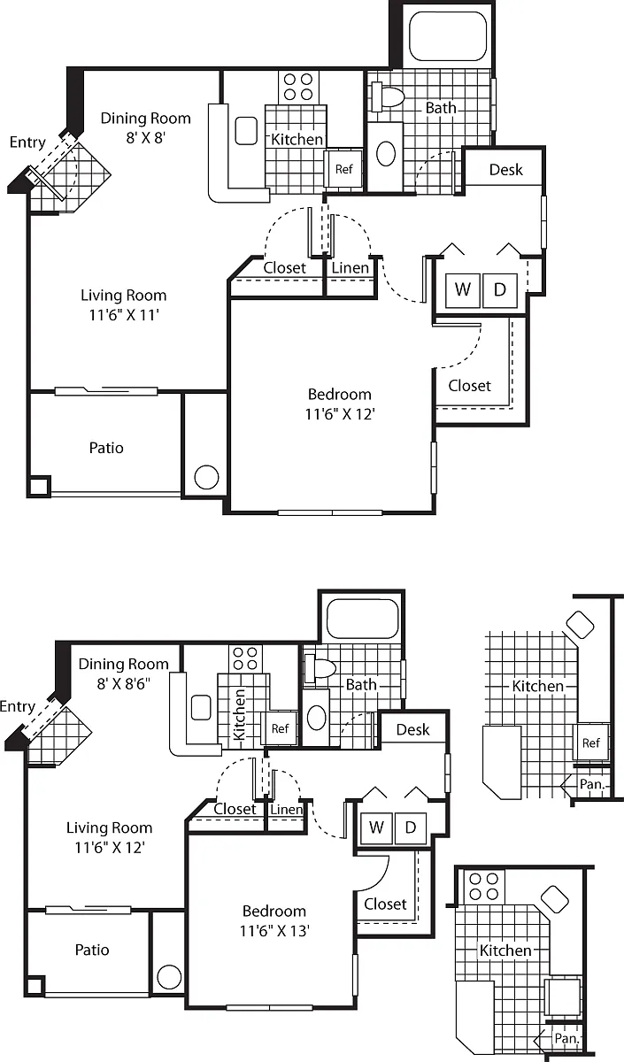 Floor plan One Bed A-2 - Phase I