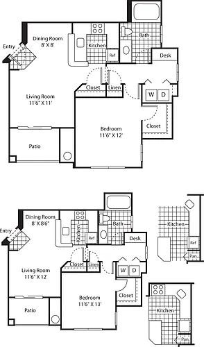 Floor plan One Bed A-2 - Phase I