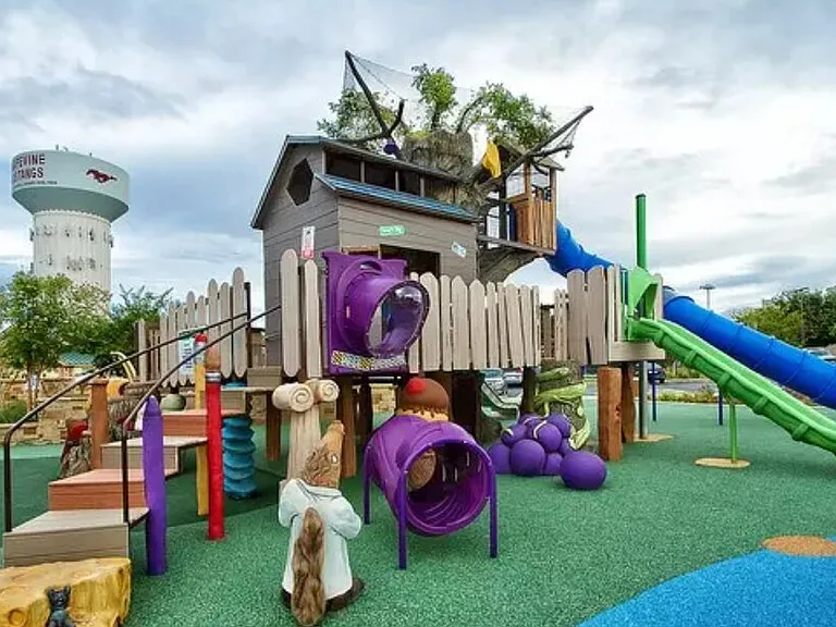 Casey's Clubhouse at Dove Park is an award-winning, all-inclusive playground designed for children of all abilities. Enjoy imaginative play structures, climbing features, swings, shaded seating, and room to explore just minutes from home.