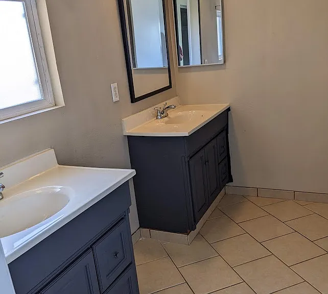 Master bath with dual vanities