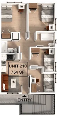 Floor plan 4 Bedroom | 2 Bath