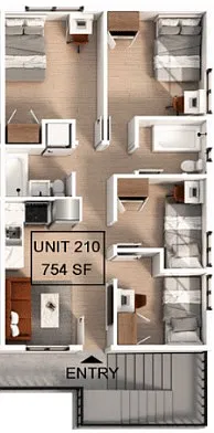 Floor plan 4 Bedroom | 2 Bath