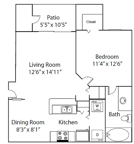 Floor plan Pebble Beach - Patio