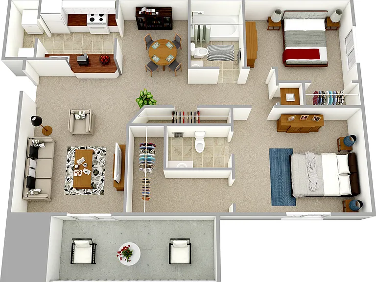 The York - 2 Bedroom - 2 Bathroom