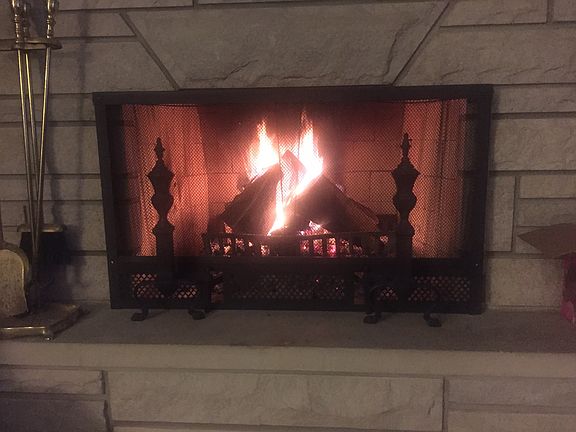 Cozy living room fireplace